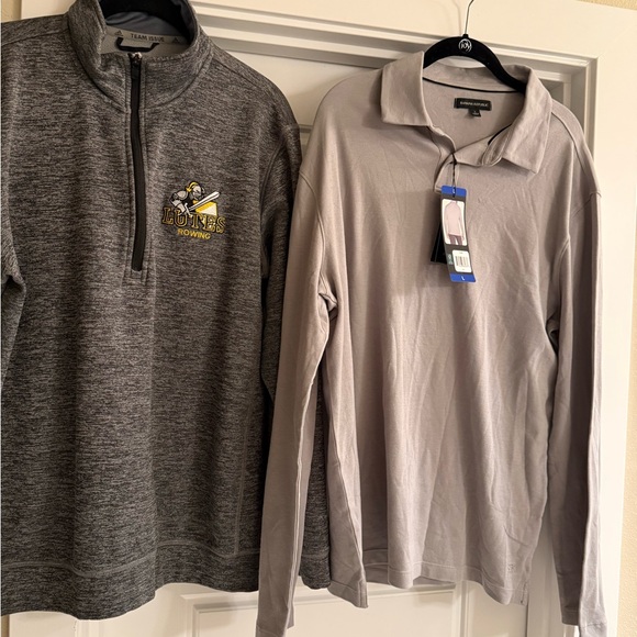 Banana Republic Other - Banana Republic Gray Long Sleeve Polo Shirt. NWT. Quarter zip fleece adidas
